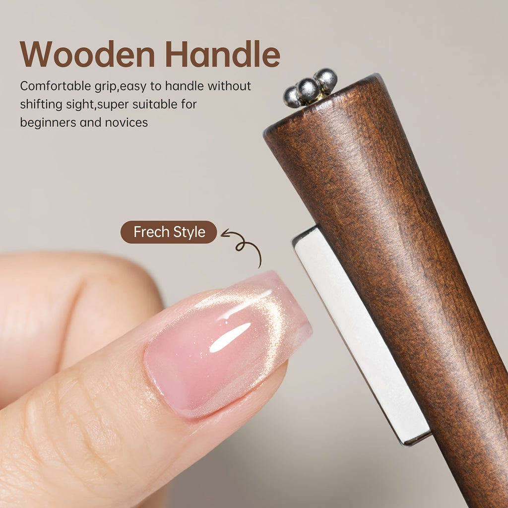 6pcs Cat's Eye gel Magnetic Stick Manicure Tool, 1 double head nail polish polishing magnetic stick+5 iron wires