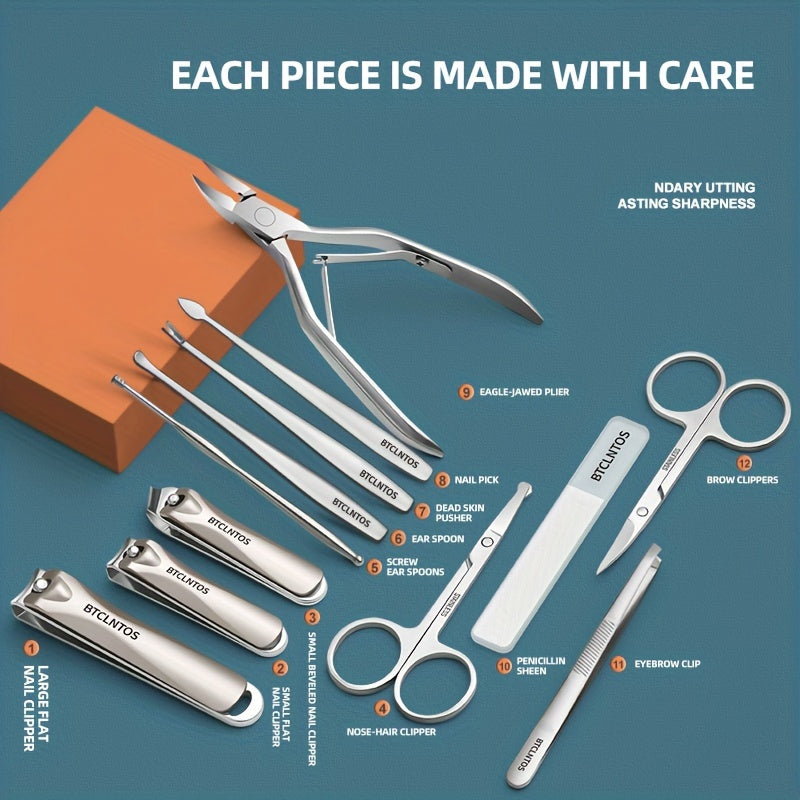 German Premium Nail Scissors Set - Classic Style, Stainless Steel Straight Blade, Ergonomic Handle