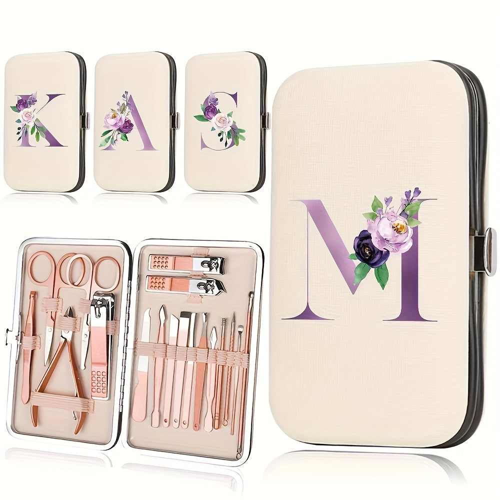 18pcs Portable Manicure Set 18pcs Portable Manicure Clippers Set | Stainless Steel Nail Cutter Kit with PU Storage Box