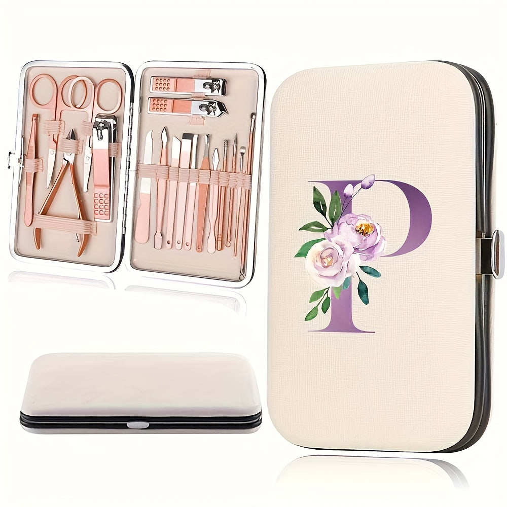 18pcs Portable Manicure Set 18pcs Portable Manicure Clippers Set | Stainless Steel Nail Cutter Kit with PU Storage Box