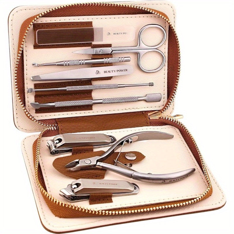 9-in-1 Professional Manicure & Pedicure Set - Stainless Steel Nail Care Kit with Nail Clippers, Cuticle Nipper