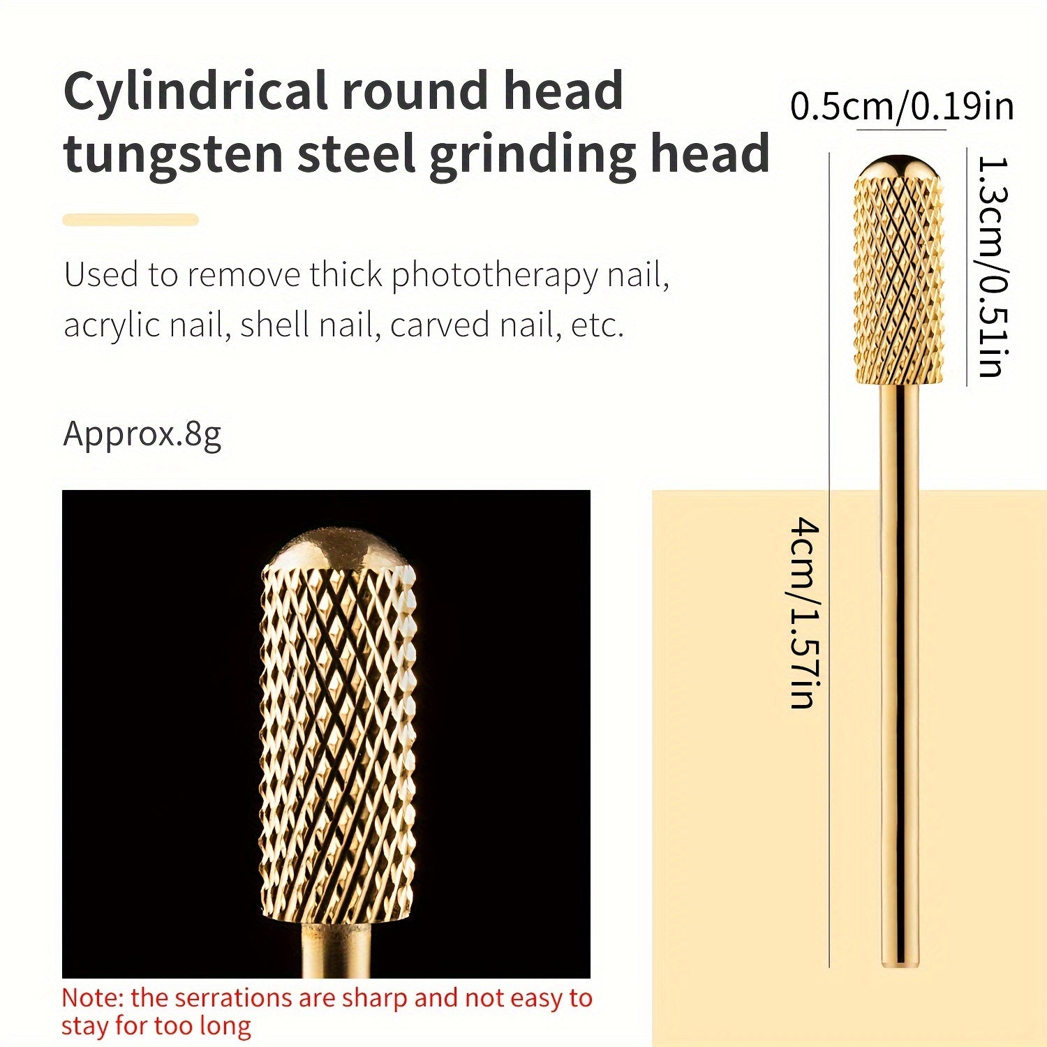 6pcs Nail Drill Bits Set 6pcs Steel Nail Drill Bits Set | Manicure Pedicure Grinding Head Cuticle Burr Remover Tools | For Acrylic Gel Nails & Nail Care