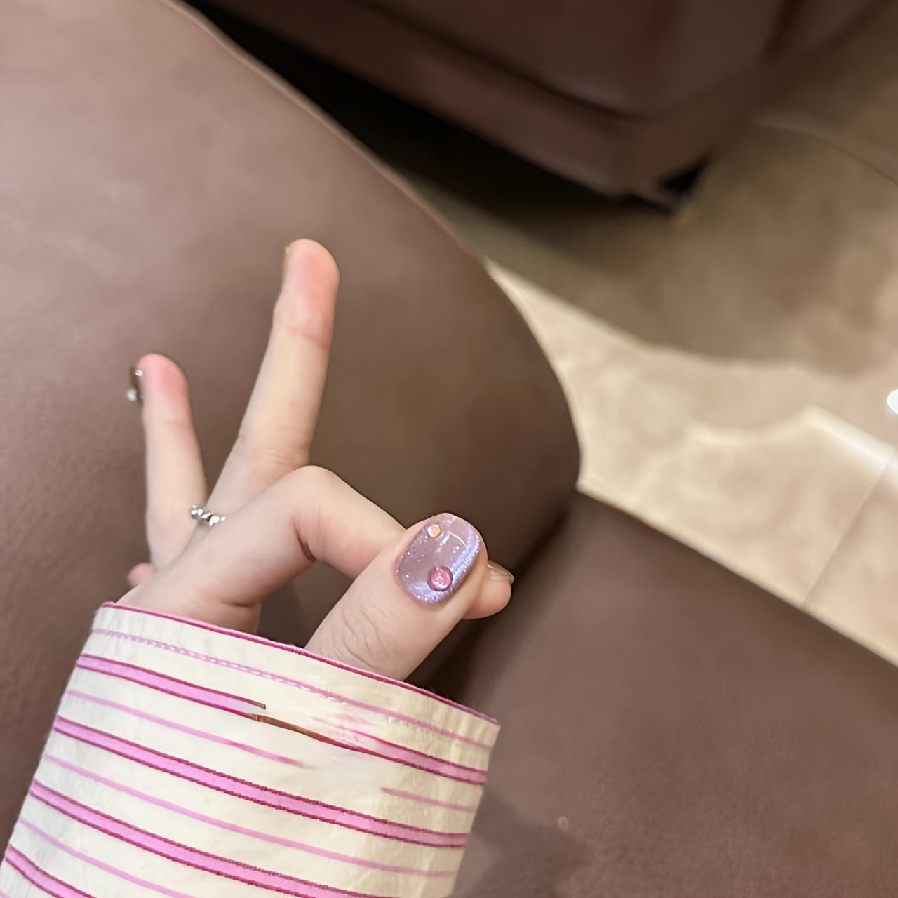 10pcs Handmade Summer Rainbow Mermaid Nail Stickers - High-Quality, Wearable Press-On Nails with Pastel Colors & Sparkling Accents