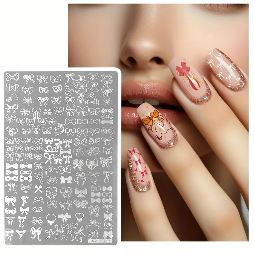 5pcs Nail Art Stencil Set with Stamps - Christmas-Themed Designs (Snowflakes, Stars, Hearts) for DIY Manicure