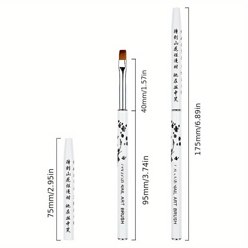 NOVAL 12pcs Professional Nail Art Pen and Brush Set with Metallic White Print - Complete Salon-Quality Manicure & Pedicure Kit