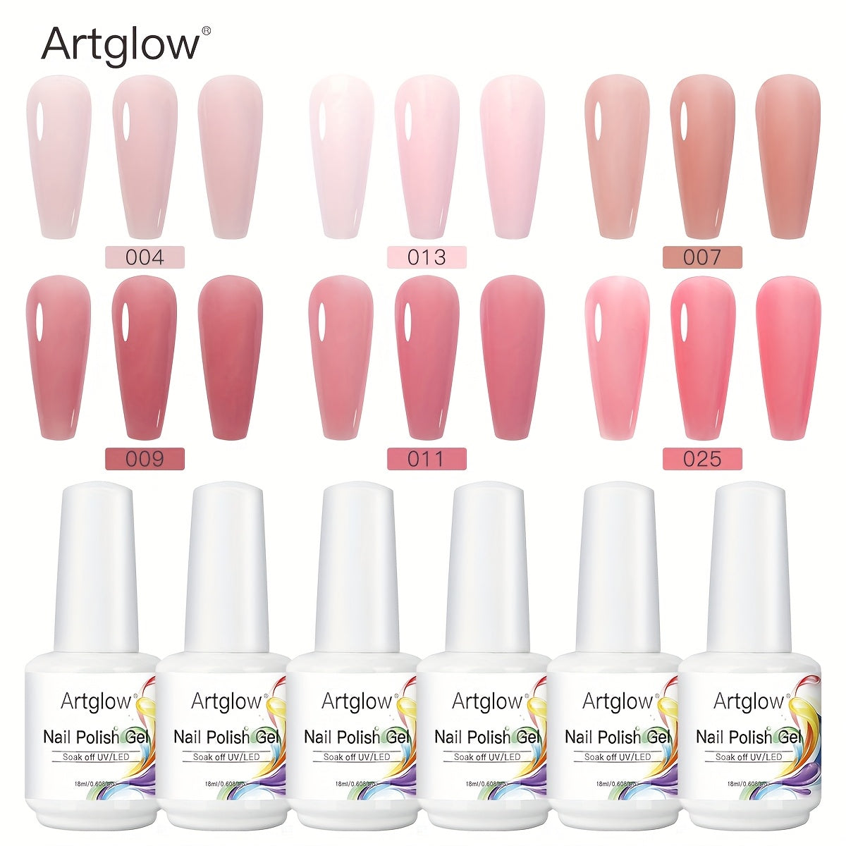 6pcs-0.51oz Sheer Ice Jelly Gel Nail Polish - Nude to Pink Ombre Shades, Alcohol-Free, \u002FLED Curing, Long-Lasting