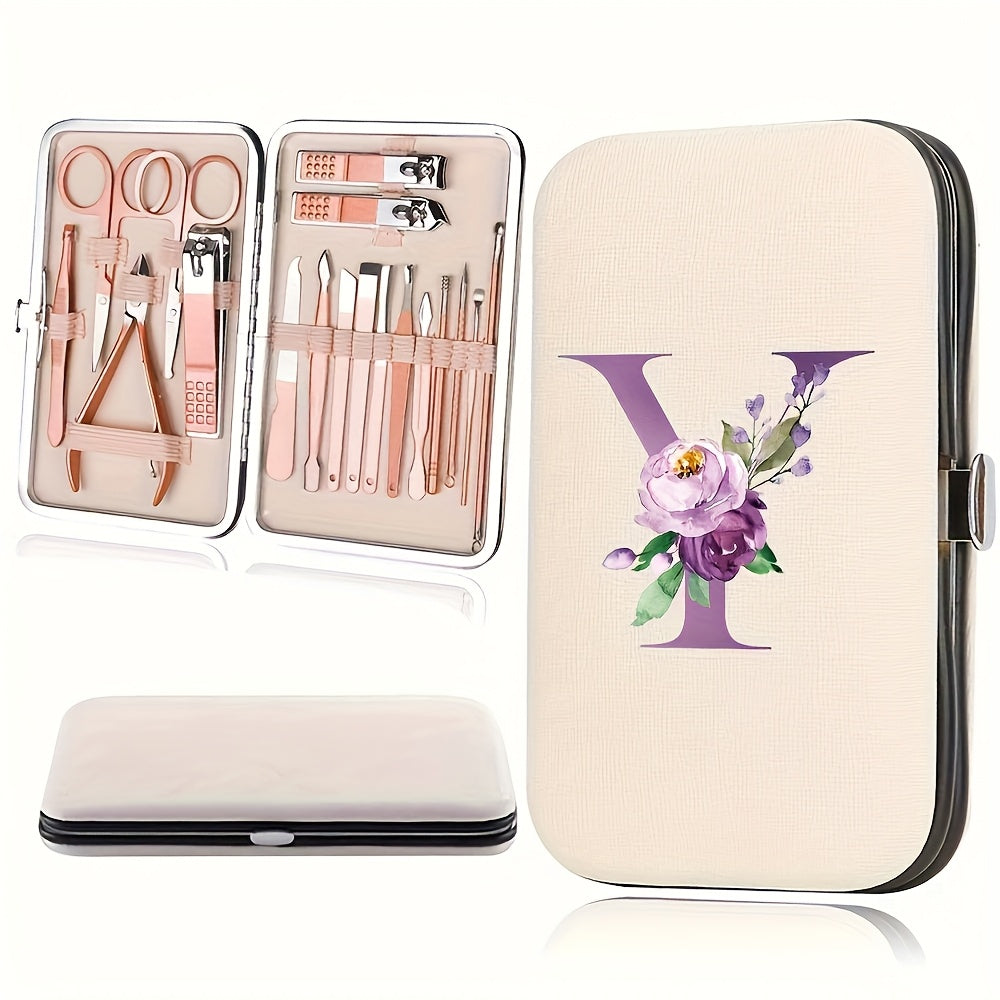 18pcs Portable Manicure Set 18pcs Portable Manicure Clippers Set | Stainless Steel Nail Cutter Kit with PU Storage Box