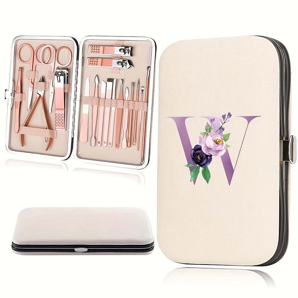 18pcs Portable Manicure Set 18pcs Portable Manicure Clippers Set | Stainless Steel Nail Cutter Kit with PU Storage Box