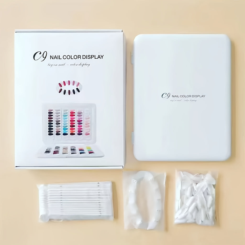 Professional Nail Gel Color Swatch Display Book with 120 Samples - Formaldehyde-Free, No Glue Needed
