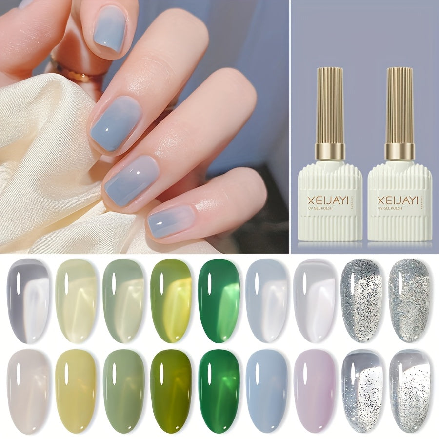 Spring Nail 2025 Fashion Nails Art 9Colors Set 0.51oz Nail Gel Polish Soaking LED Nail Gel Salon Female Nail Art Tools Fashion Nails