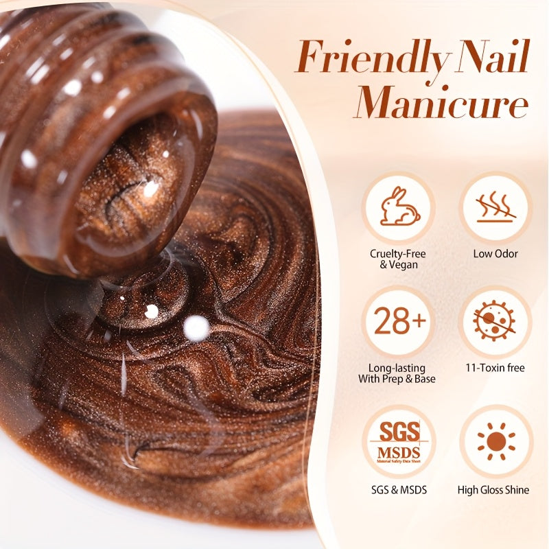 BORN PRETTY 0.34oz 6pcs Brown Blue Purple Color Water Light Cat Magnetic Gel Nail Polish for Nails DIY Varnis Semi Permanent Manicure