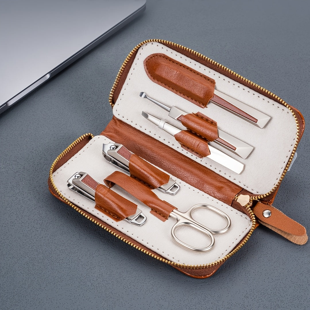 6pcs Luxury Manicure Set, Premium Stainless Steel Beauty Kit with Sharp and Durable Nail Clippers