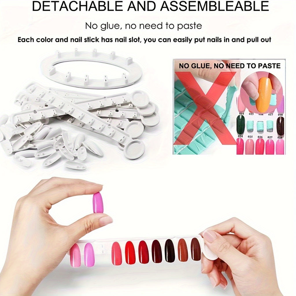 Professional Nail Gel Color Swatch Display Book with 120 Samples - Formaldehyde-Free, No Glue Needed