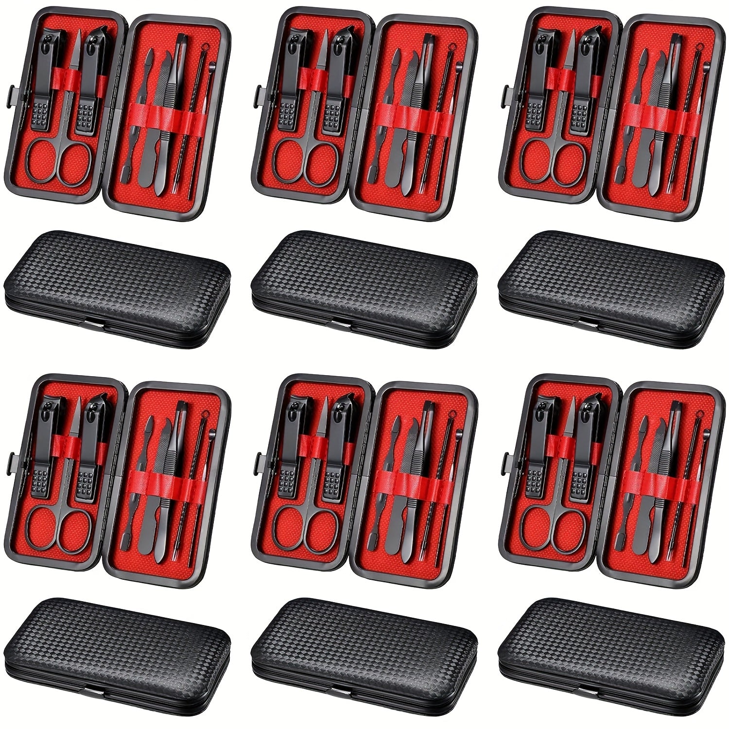 12 Sets Manicure Set Nail Clippers Pedicure Kit 8 In 1 Stainless Steel Professional Grooming Kits Nail Care Tools With Travel Case For Men Women