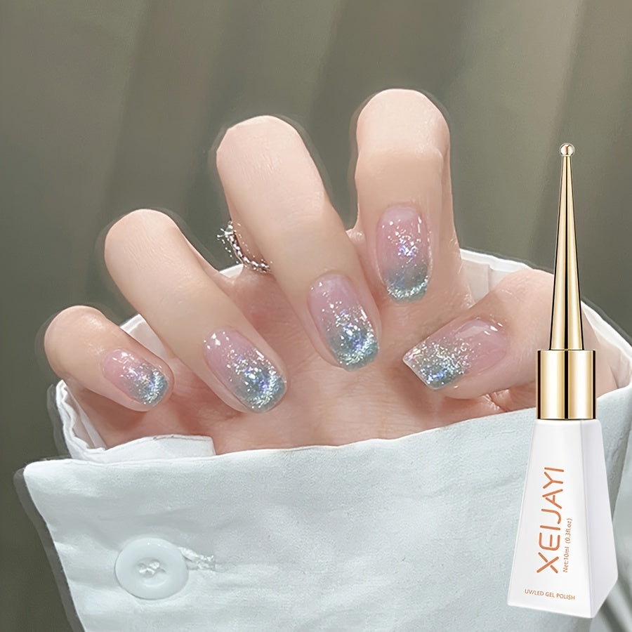 Cat Eye Gel Nail Polish, 12pcs Crushed Lce Glamorous Cat Eye Gel Nail Polish With Magnet, Soak Off LED