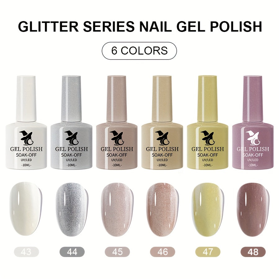 6pcs Pink Flower Series Nail Gel Polish Set - Manicure Kit with 6 Vibrant Colors, Long-Lasting Soak-Off Gel Polish for Nail Art Design