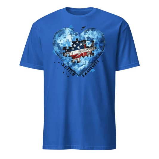 Autism Heart Puzzle American Flag
