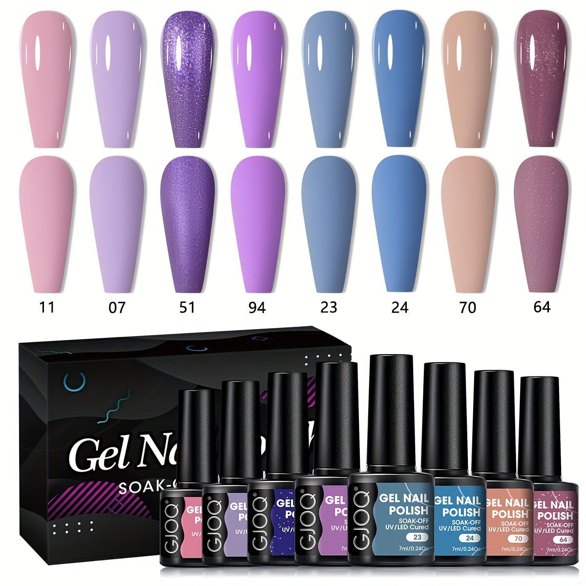 8 Color Nail Gel Spring Summer - High Saturation Durable Glossy Long-lasting Salon Gel, Alcohol-Free