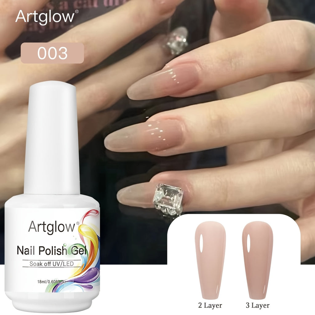 6pcs-0.51oz Sheer Ice Jelly Gel Nail Polish - Nude to Pink Ombre Shades, Alcohol-Free, \u002FLED Curing, Long-Lasting