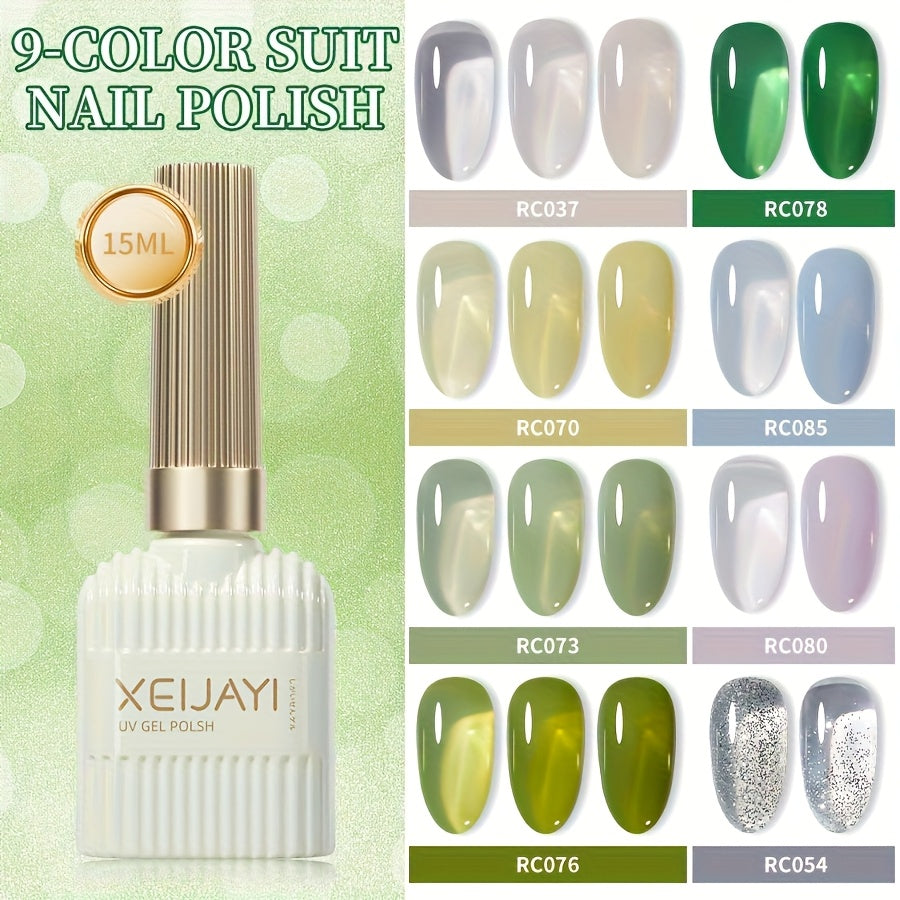 Spring Nail 2025 Fashion Nails Art 9Colors Set 0.51oz Nail Gel Polish Soaking LED Nail Gel Salon Female Nail Art Tools Fashion Nails