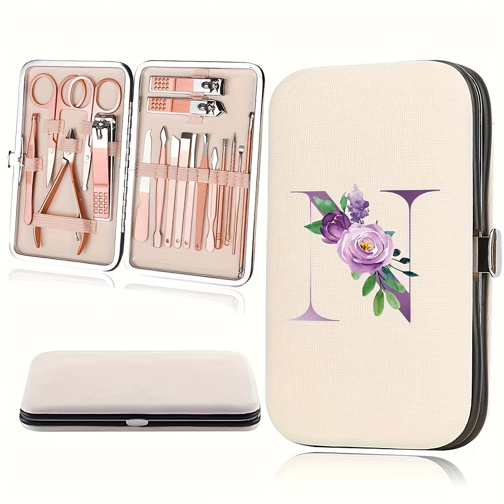 18pcs Portable Manicure Set 18pcs Portable Manicure Clippers Set | Stainless Steel Nail Cutter Kit with PU Storage Box