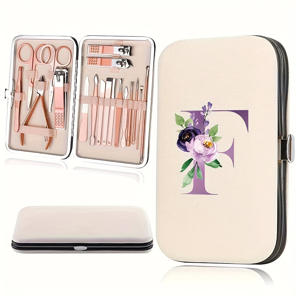 18pcs Portable Manicure Set 18pcs Portable Manicure Clippers Set | Stainless Steel Nail Cutter Kit with PU Storage Box