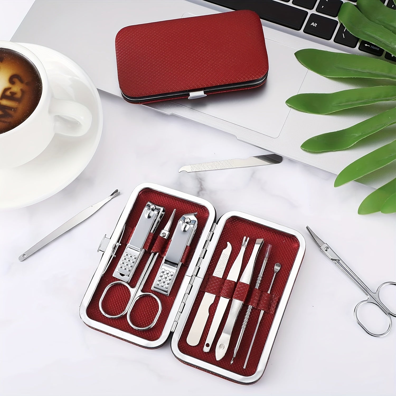 12 Sets Manicure Set Nail Clippers Pedicure Kit 8 In 1 Stainless Steel Professional Grooming Kits Nail Care Tools With Travel Case For Men Women