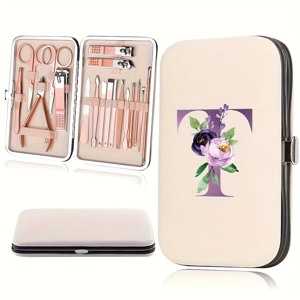 18pcs Portable Manicure Set 18pcs Portable Manicure Clippers Set | Stainless Steel Nail Cutter Kit with PU Storage Box