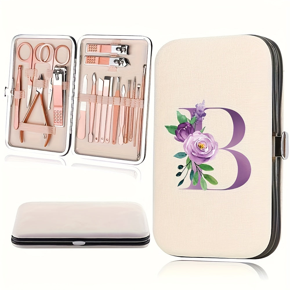 18pcs Portable Manicure Set 18pcs Portable Manicure Clippers Set | Stainless Steel Nail Cutter Kit with PU Storage Box