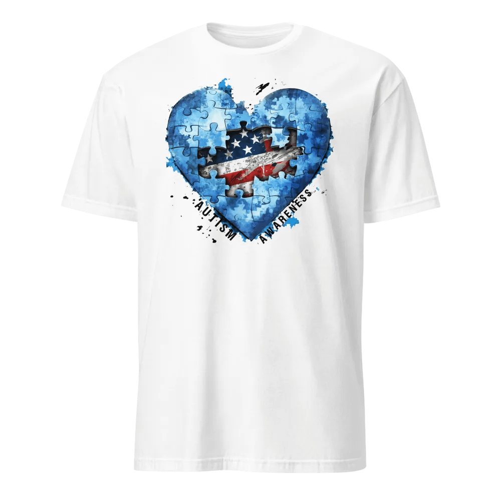 Autism Heart Puzzle American Flag